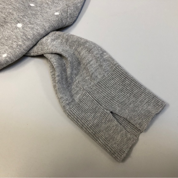 Ladies Grey Polo Brand V Neck Sweater, Grey with white polka dots, Sz L - Picture 4 of 12